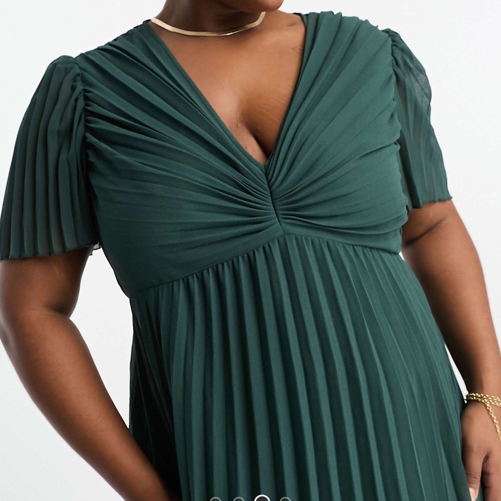 Asos Design Curve Pleated Bodice Flutter Sleeve P… - image 5